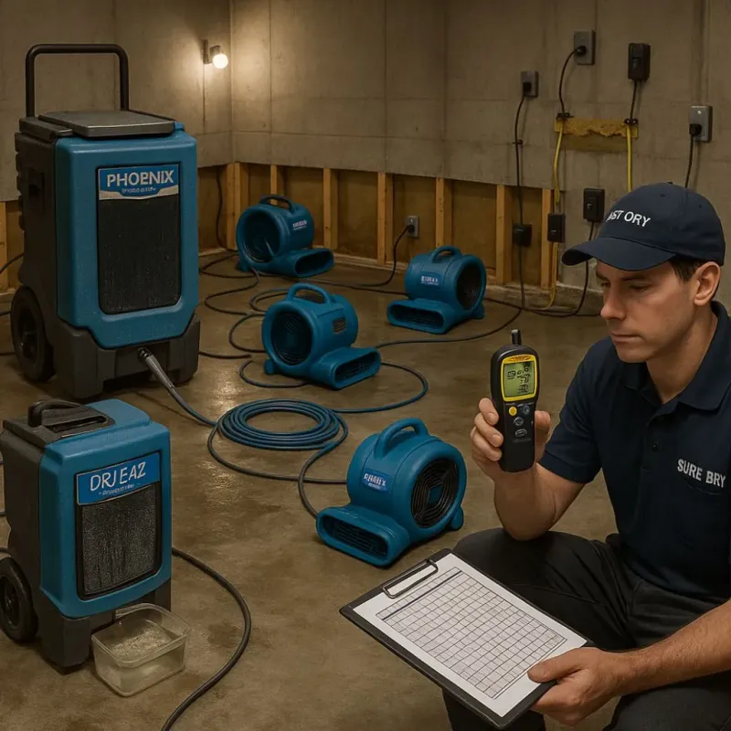 Structural Drying and Dehumidification process in New Boston, NH